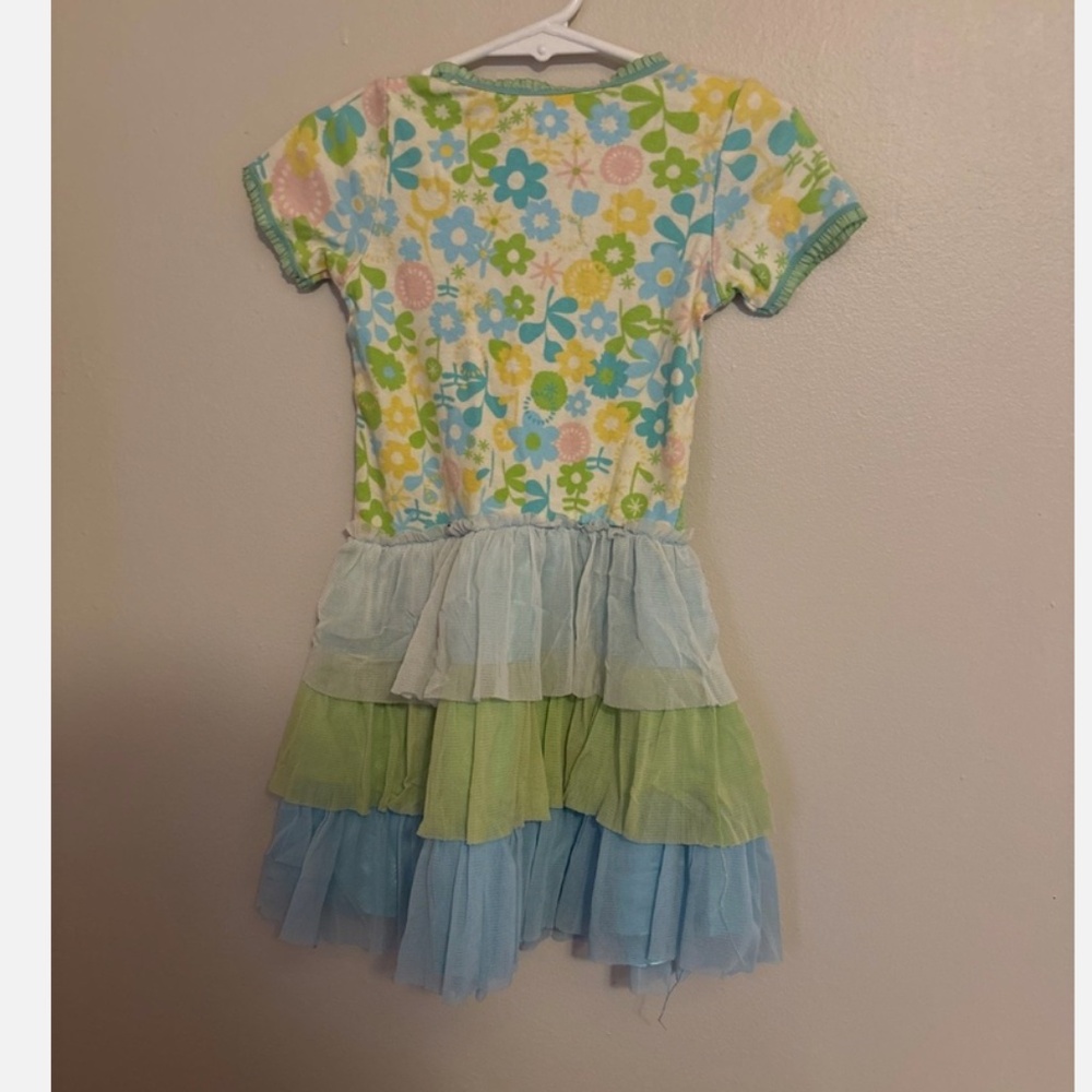Baby lulu little girls flowered tool dress - Picture 2 of 2